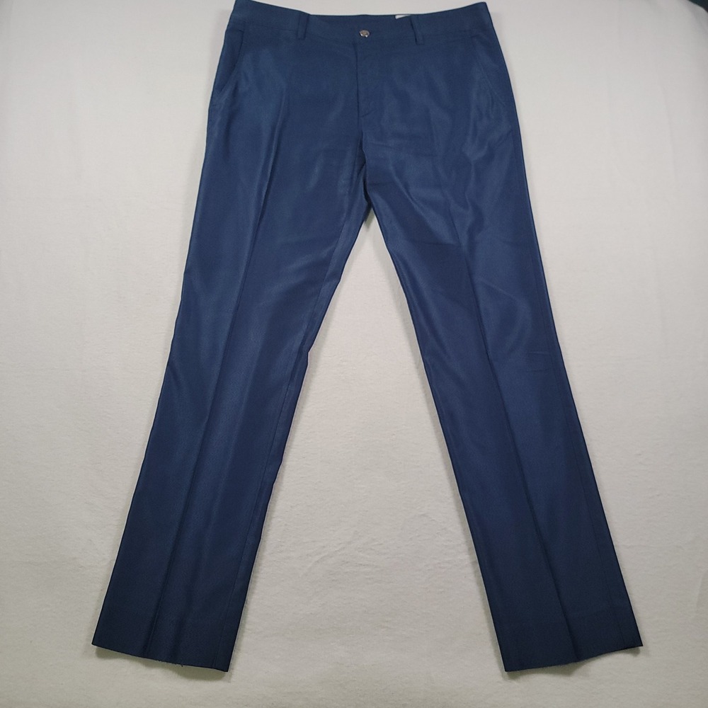 Mizzen+Main Performance Chino Pants Mens 34 Blue Solid Stretch Cotton Blend Golf - Picture 2 of 11